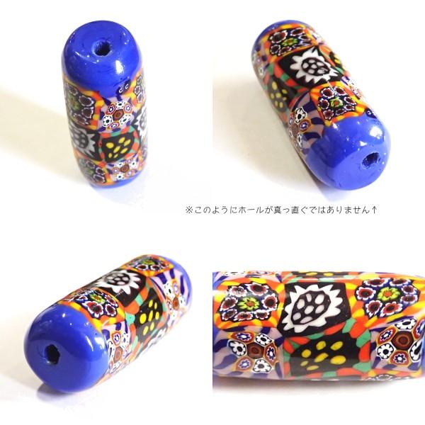 10129-『ベネチアンガラス』　ミルフィオリ　チューブ　約１７ｘ４０mm　１個 |  | 01