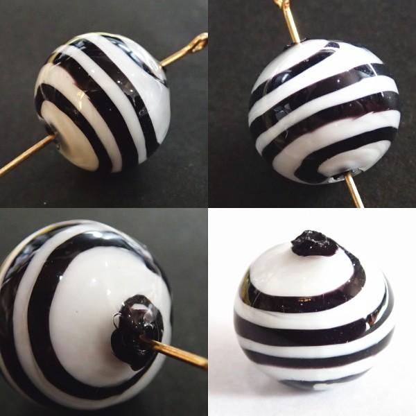 10141-『ベネチアンガラス』　ラウンド　ゼブラカラー　約１５ｍｍ　１個 |  | 01