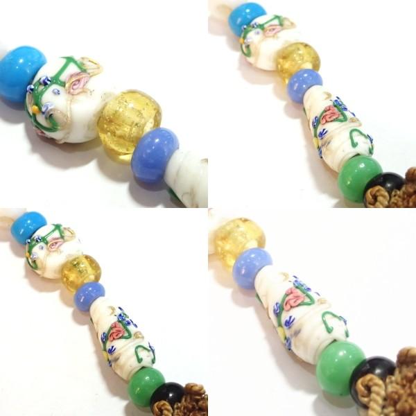 10147-『ベネチアンガラス』　ビンテージ　フィオラート　タッセル　全長１２ｃｍ　１セット |  | 01