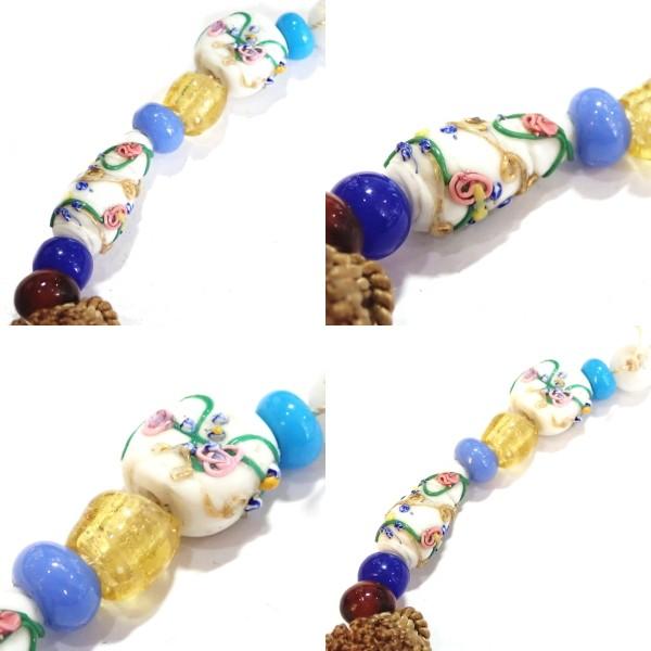 10148-『ベネチアンガラス』　ビンテージ　フィオラート　タッセル　全長１１ｃｍ　１セット |  | 01