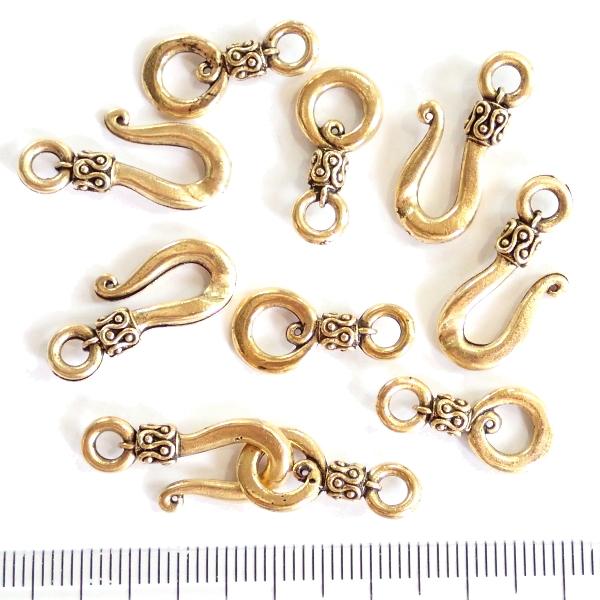 10160-《トグル》　ＮＹピューター　フック　金古美　フック全長２２mm　５ペア/１セット |  | 01