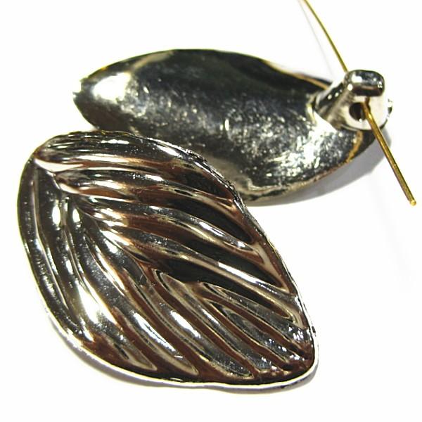 10173-《Vintage・パーツ》　アクリル　リーフチャーム　３９x２３mm　２個/１セット | 