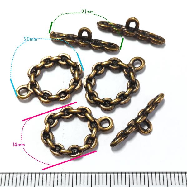 1017-《トグル》　アジアントグル　真鍮古美　２０ｘ１４ｍｍ　３ペア/１セット |  | 01