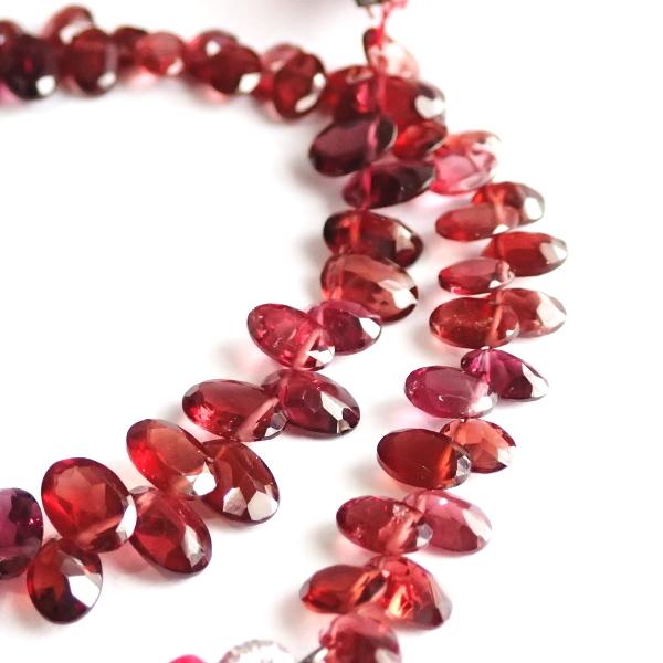 10216-《天然石　1連売り》ガーネット　カットオーバルドロップ　平均６．５ｘ５~６ｘ４ｍｍ　約２０ｃｍ／１本 |  | 04