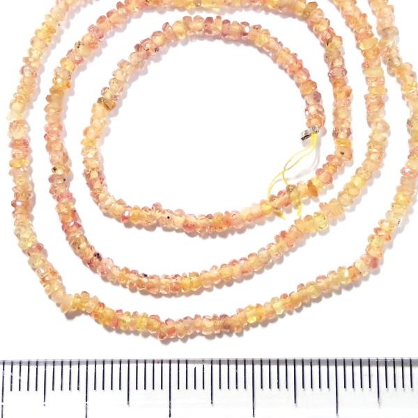 10217-《天然石　1連売り》シトリン　カットロンデル　平均３ｘ１．５ｍｍ　約３９ｃｍ／１本 |  | 02