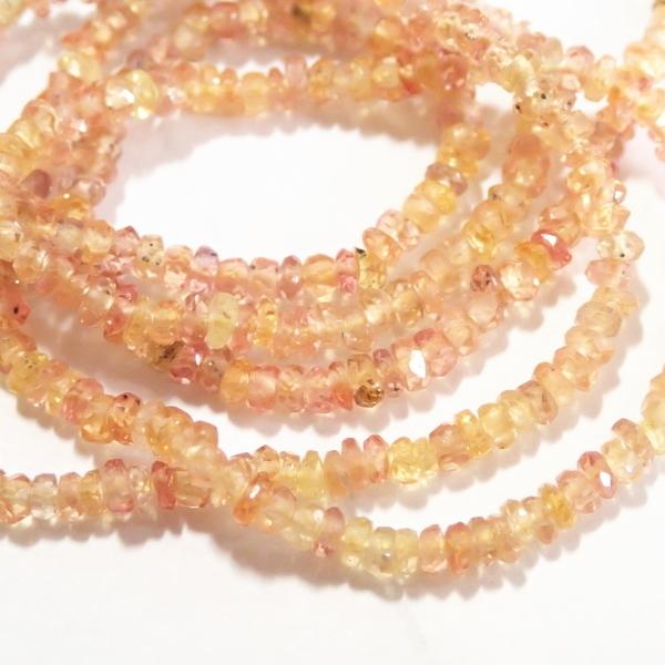 10217-《天然石　1連売り》シトリン　カットロンデル　平均３ｘ１．５ｍｍ　約３９ｃｍ／１本 |  | 03