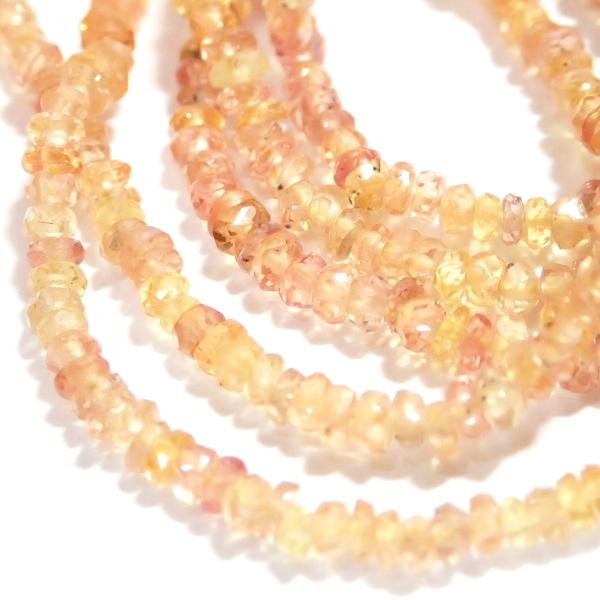 10217-《天然石　1連売り》シトリン　カットロンデル　平均３ｘ１．５ｍｍ　約３９ｃｍ／１本 |  | 04