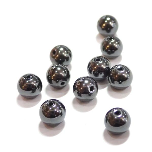 10235-天然石　6mm　丸玉　ヘマタイト　１０粒 | 