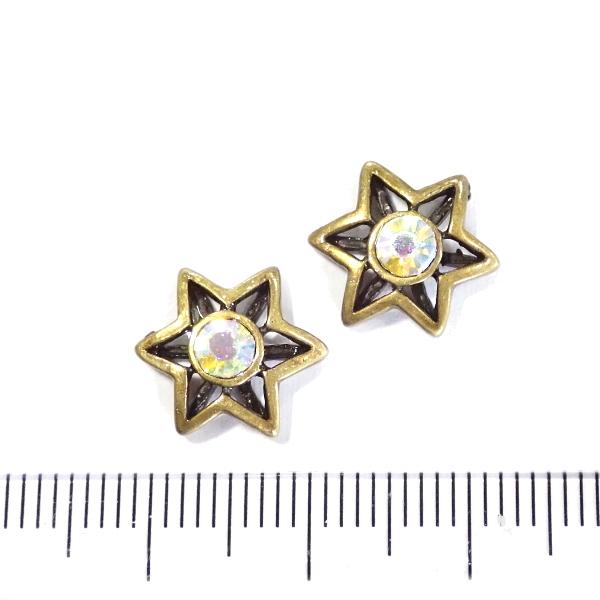 10256-《ラインストーン》　チェコガラス　パーツ　真鍮古美　１１mm　２個/１パック | 