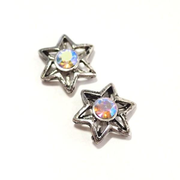 10259-《ラインストーン》　チェコガラス　パーツ　銀古美　１１mm　２個/１パック | 