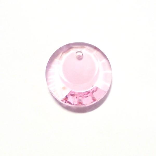 10268-〔ガラス〕　ペンダント　ラウンドカット　ピンク　１６mm　１個 | 