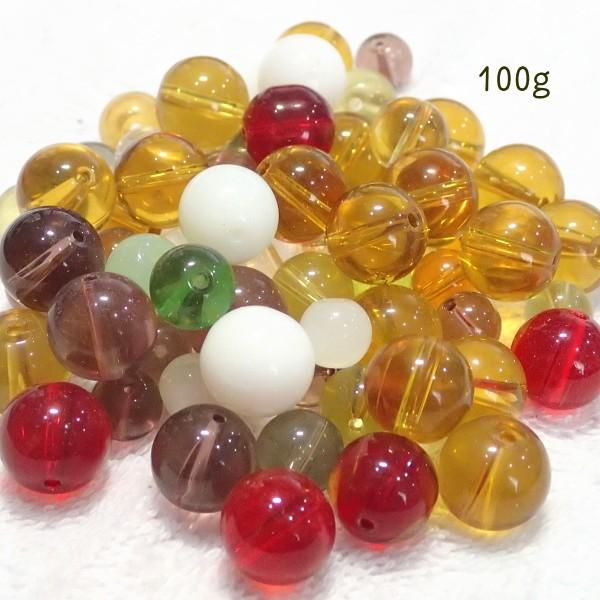 10381-〔ガラス〕　ビーズ　ラウンドミックス　７〜１４mm　１００ｇ/１パック |  | 02