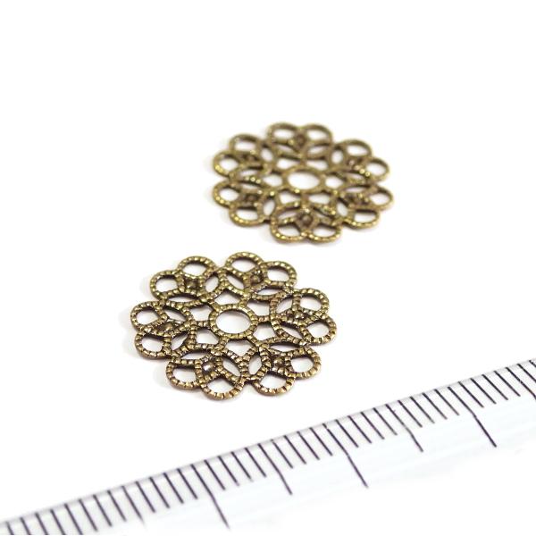 1049-〈Filigree〉　Brass Filigree　真鍮古美　１５mm　２個/１パック |  | 01