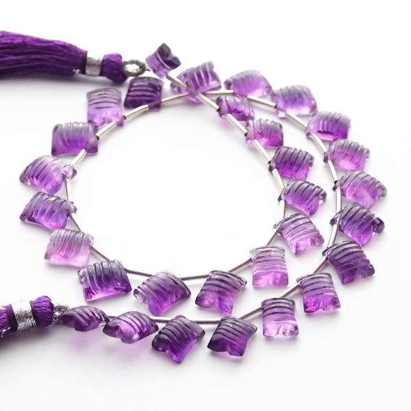 1069-《天然石Special》高グレード　アメジスト　約７ｘ６mm〜１０ｘ８ｍｍ　約２８ｃｍ（３１個）/１本 |  | 01