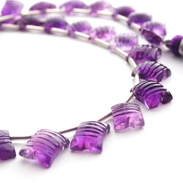 1069-《天然石Special》高グレード　アメジスト　約７ｘ６mm〜１０ｘ８ｍｍ　約２８ｃｍ（３１個）/１本 |  | 02