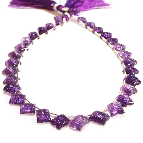 1069-《天然石Special》高グレード　アメジスト　約７ｘ６mm〜１０ｘ８ｍｍ　約２８ｃｍ（３１個）/１本 |  | 03