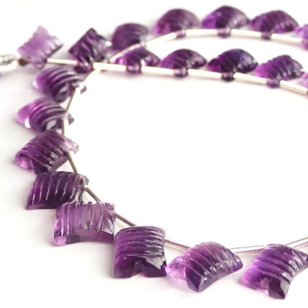 1069-《天然石Special》高グレード　アメジスト　約７ｘ６mm〜１０ｘ８ｍｍ　約２８ｃｍ（３１個）/１本 |  | 05