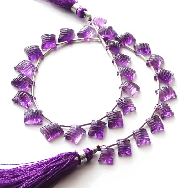 1070-《天然石Special》高グレード　アメジスト　約７．５ｘ６mm〜９．５ｘ８ｍｍ　約２７ｃｍ（３０個）/１本 | 