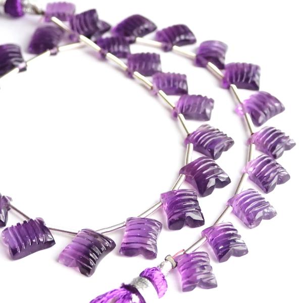 1070-《天然石Special》高グレード　アメジスト　約７．５ｘ６mm〜９．５ｘ８ｍｍ　約２７ｃｍ（３０個）/１本 |  | 02