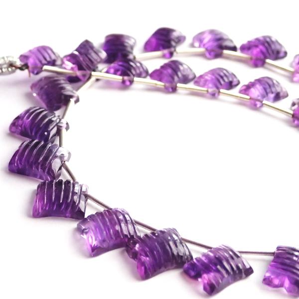 1070-《天然石Special》高グレード　アメジスト　約７．５ｘ６mm〜９．５ｘ８ｍｍ　約２７ｃｍ（３０個）/１本 |  | 03