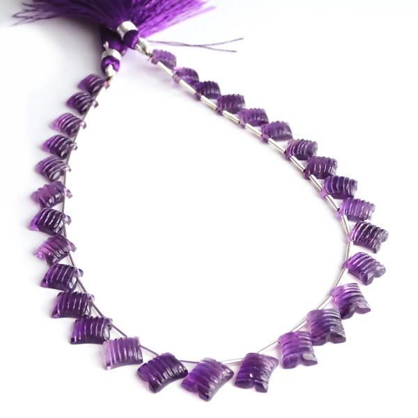 1070-《天然石Special》高グレード　アメジスト　約７．５ｘ６mm〜９．５ｘ８ｍｍ　約２７ｃｍ（３０個）/１本 |  | 05