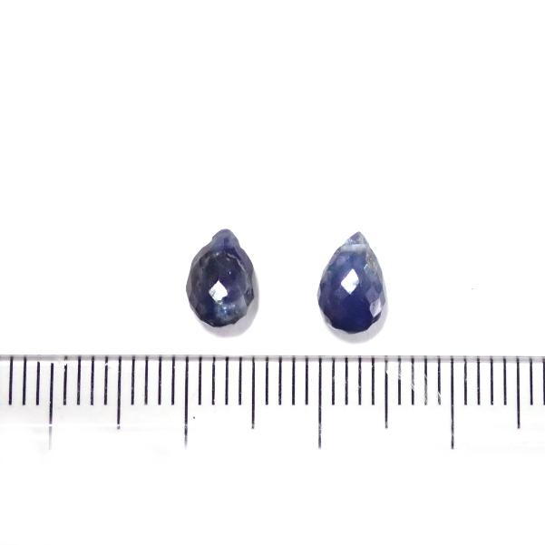 1076-《天然石Special》　サファイア　カットドロップ　７．５ｘ５ｍｍ　２個/１パック |  | 01
