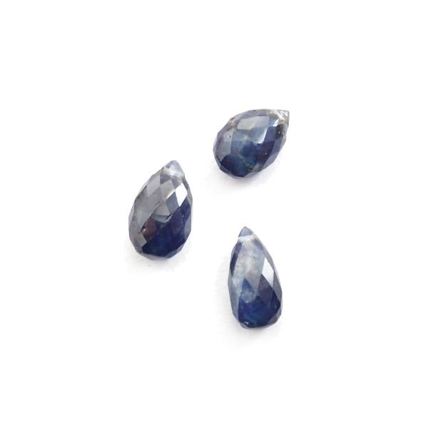 1079-《天然石Special》　サファイア　カットドロップ　縦最大８．５ｍｍ　横最小４mm　３個/１パック | 