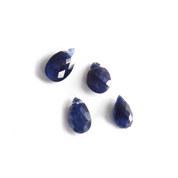 1080-《天然石Special》　サファイア　カットドロップ　縦最大８ｍｍ　横最小４mm　４個/１パック | 