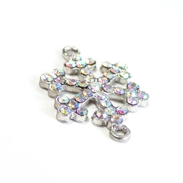 1107-《ラインストーン》　スノーフレーク　オーロラ/S　３０x２１mm　１個 |  | 01