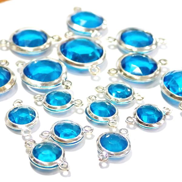 11220-《Blue Moon Beads》　アクリルパーツコネクター　ブルー　（9mm→9個　14mm→6個　16ｍｍ→２個）　１パック |  | 01