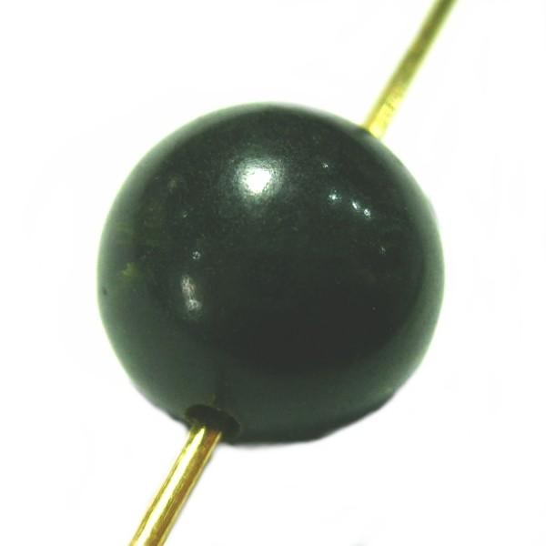 11452-《Vintage・ビーズ》　Bakelite Beads/Dark Green　９mm　１個 | 