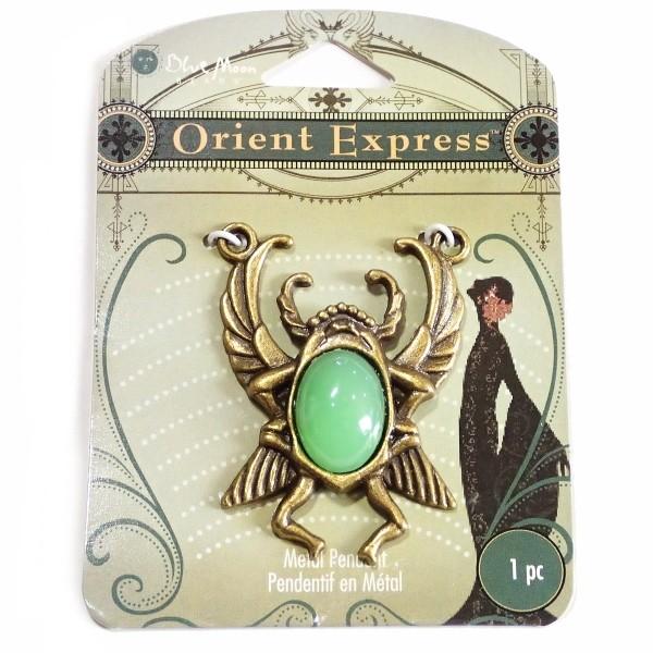 1173-《Blue Moon Beads》　スカラベ・ペンダント　２カン有　５１x３６mm　１個 | 