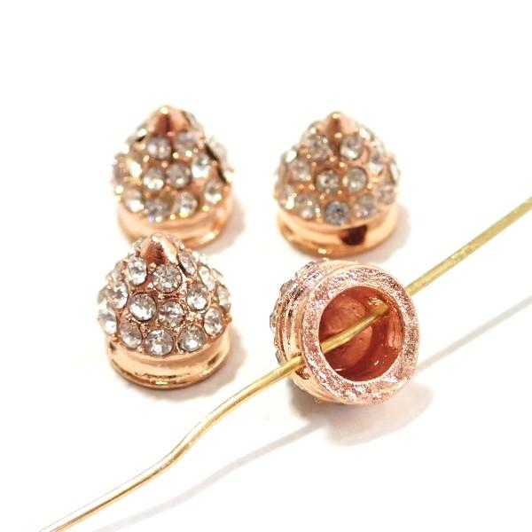 11895-《ラインストーン》　コーンビーズ　クリア/PG　１０x１０mm　４個/１パック |  | 01