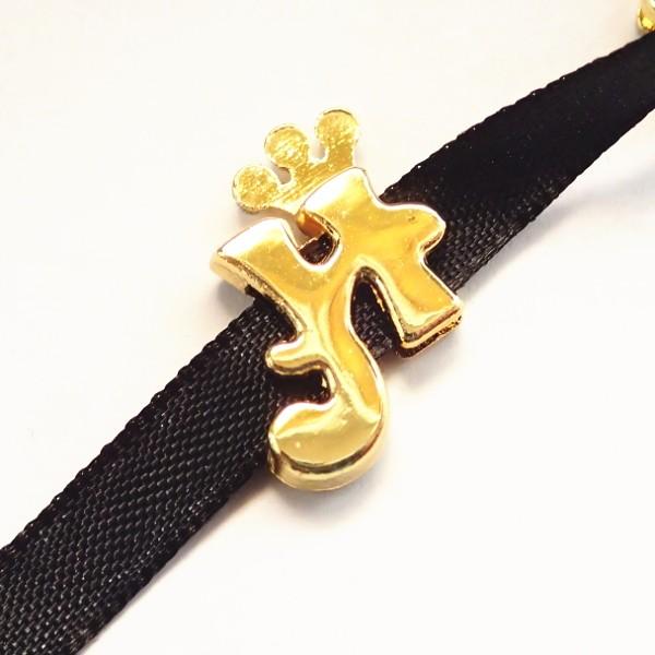 11930-《ラインストーンビーズ》　エナメル　アルファベット『Ｈ』　１９ｘ１５mm　２個/１パック |  | 02