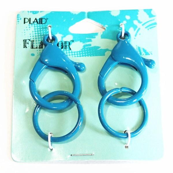 11945-【基本パーツ】　ロブスターカニカン　スチールブルー　３５x２５mm（ロブスター部分）２個/１セット | 