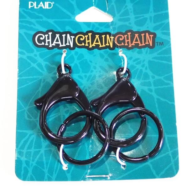 11946-【基本パーツ】　ロブスターカニカン　スチールブラック　３５x２５mm（ロブスター部分）２個/１セット | 