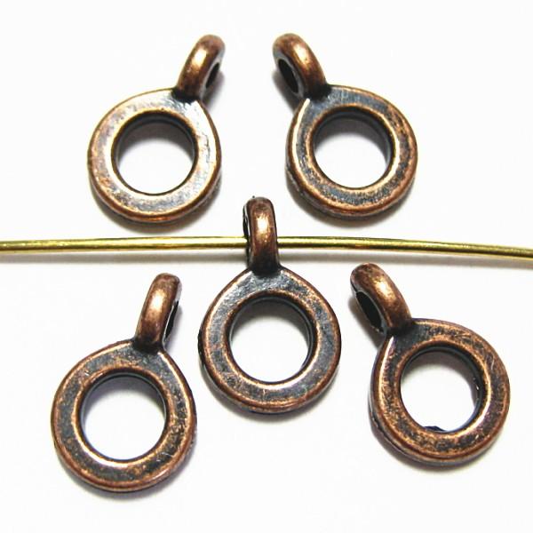 12140-《メタルチャーム・パーツ》　ラウンド　銅古美　１３x８mm　２０個/１セット | 