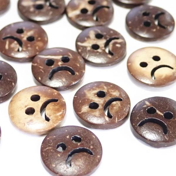 12211-【ウッドビーズ】　ボタン　１３mm　２ホール　２０個/１パック | 