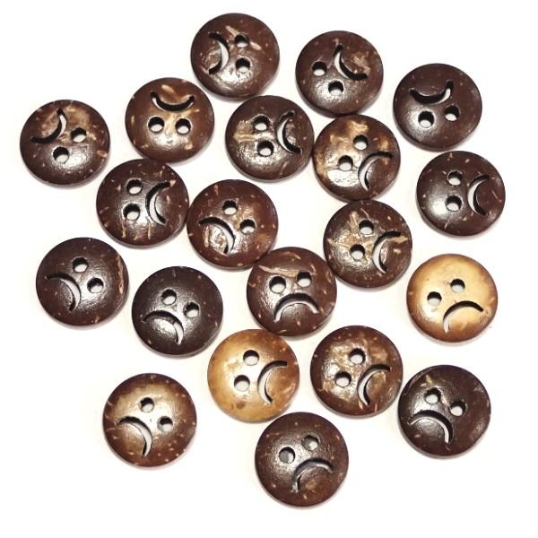 12211-【ウッドビーズ】　ボタン　１３mm　２ホール　２０個/１パック |  | 01