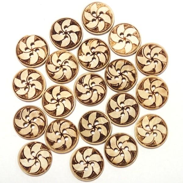 12215-【ウッドビーズ】　ボタン　１５mm　４ホール　２０個/１パック |  | 01