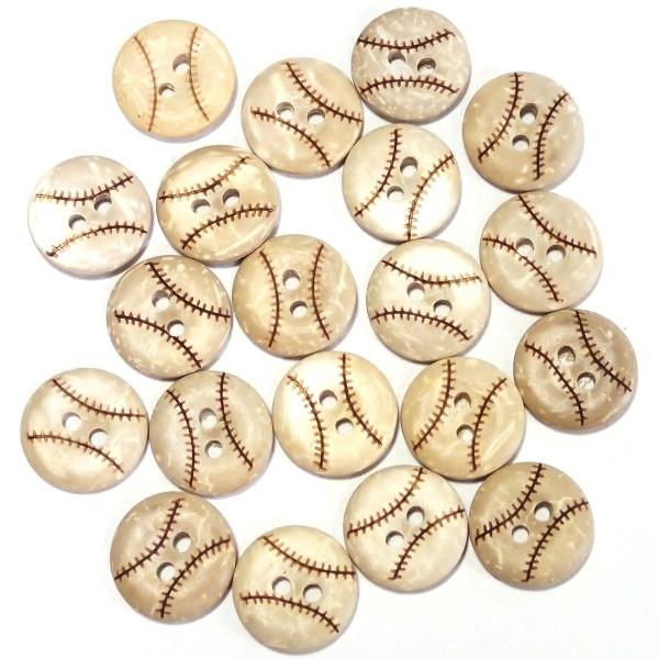 12217-【ウッドビーズ】　ボタン　１５mm　２ホール　２０個/１パック |  | 01