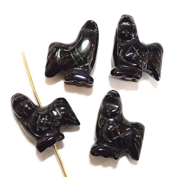 1222-《天然石いろいろ》　鳥　オニキス　約２１ｘ１７mm　４個/１パック | 