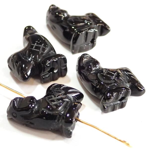 1222-《天然石いろいろ》　鳥　オニキス　約２１ｘ１７mm　４個/１パック |  | 01