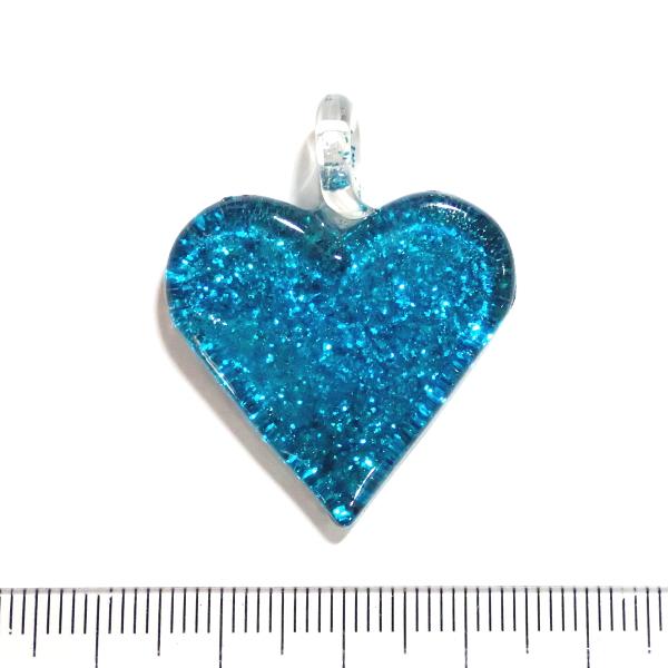 12259-〔ガラス〕　ペンダント　ハート　ラメブルー　３６ｘ２８mm　１個 |  | 02