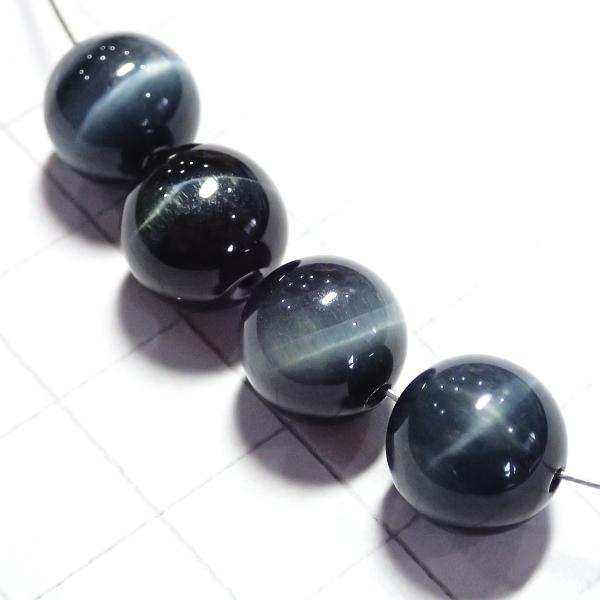 12301-天然石 10mm丸玉 ホワイトタイガーアイ 4個/1パック | 