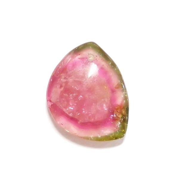 1273-《天然石ペンダント》★20%OFF★トルマリン・ウォーターメロン　約２０ｘ１５．５mm（３．０ｇ）　１個 | 