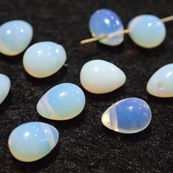 1276-《天然石たまごのたね》　人造オパール　７ｘ４mm　１０個/１パック | 