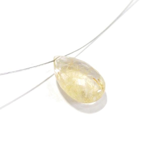 1281-《天然石ペンダント》　ゴールド・ルチルクォーツＡＡ　カットドロップ　約１７ｘ１０ｘ６mm　１個 |  | 01