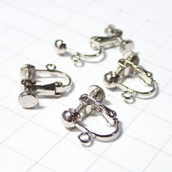 1295-《５０円均一》　イヤリングパーツ　銀色　１３mｍ　２組（４個）/１パック | 