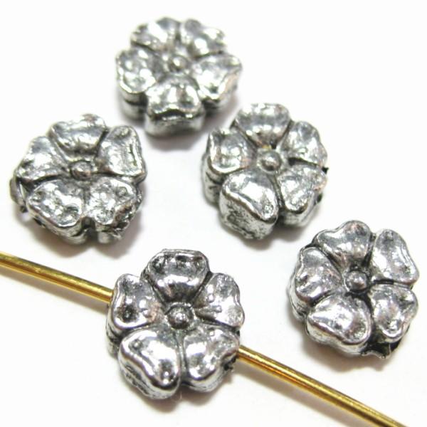 13106-【ＮＹピューター】　ビーズ　銀古美　８mm　５個/１セット | 